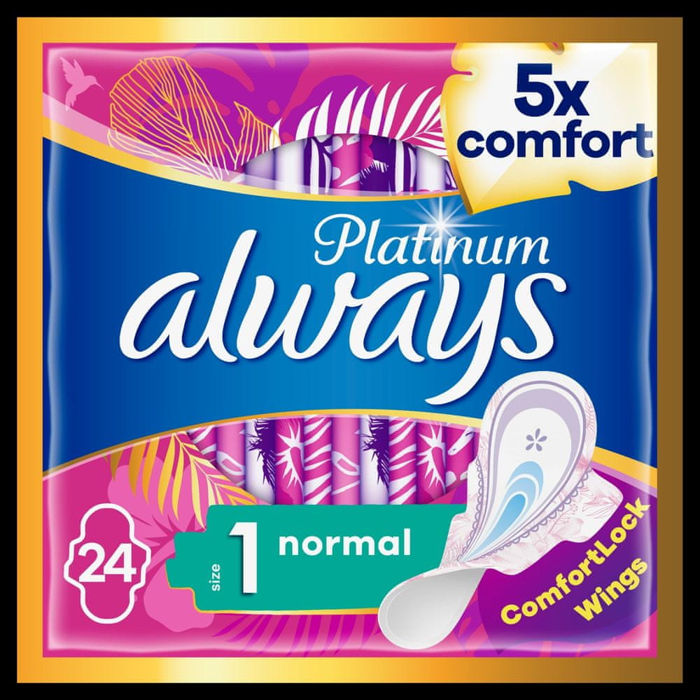 Always Platinum Normal (Veľkosť 1) Hygienické Vložky S Krídelkami 96 ks 